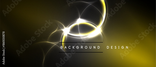 Abstract golden light swirls, elegant design. Dark background creates dramatic visual impact, modern aesthetic.