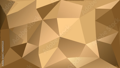 Abstract geometric background featuring various shades of golden brown triangles