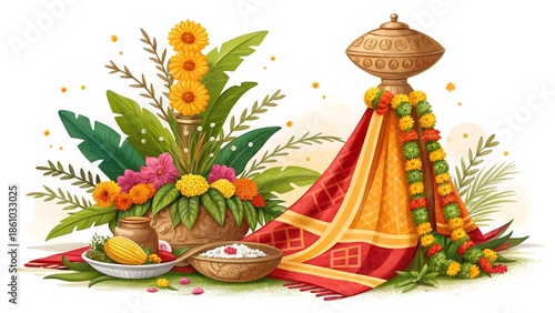 Festive Gudi Padwa Arrangement With Flowers