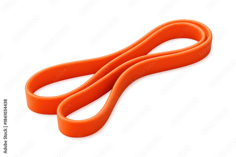 Naklejka premium Orange resistance band workout exercise tool on transparent background