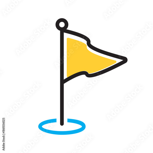 Vector multi color ion for Destination flag