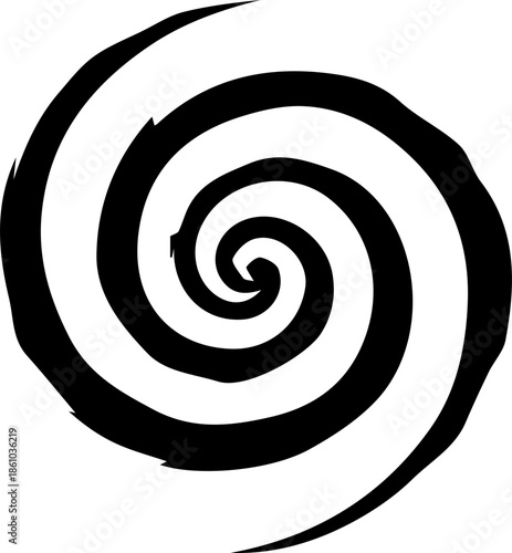 Abstract Black Spiral Brush Icon