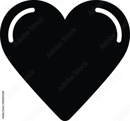 Minimalist black heart icon design Vector