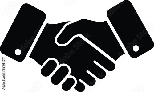 Business handshake icon, teamwork, partnership Vector