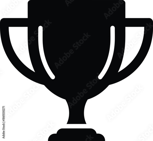 Black trophy icon for achievements and success Vector