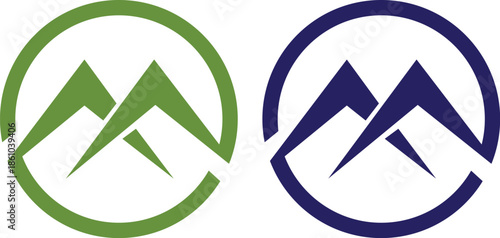 Mountain Peak Logo Design Outdoor Adventure Symbol