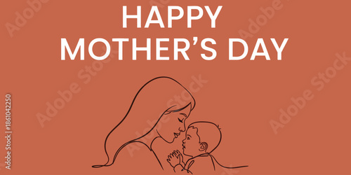 Happy Mothers Day Celebration Card Design With Family Love