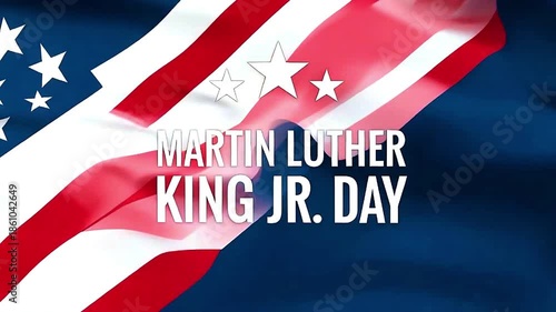 Martin Luther King Jr. Day Animation with American Flag Tribute Design
