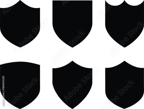 shield blank icon vector set, Shield icons set. Shield shape icons. Symbol shape. Different shields collection.