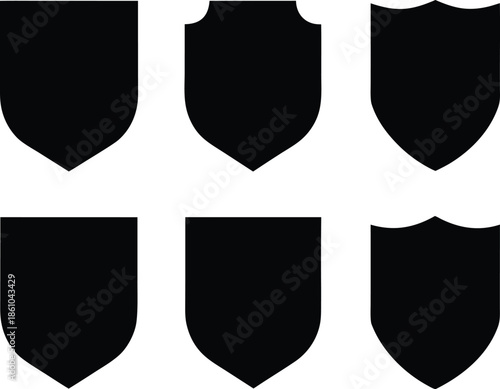 shield blank icon vector set, Shield icons set. Shield shape icons. Symbol shape. Different shields collection.