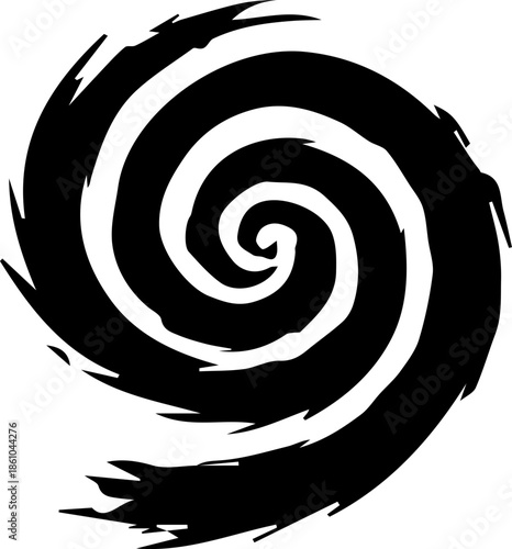 Abstract Black Spiral Brush Icon