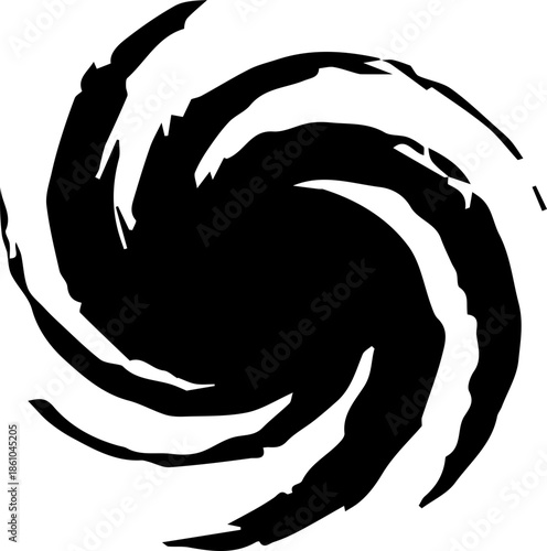 Abstract Black Spiral Brush Icon