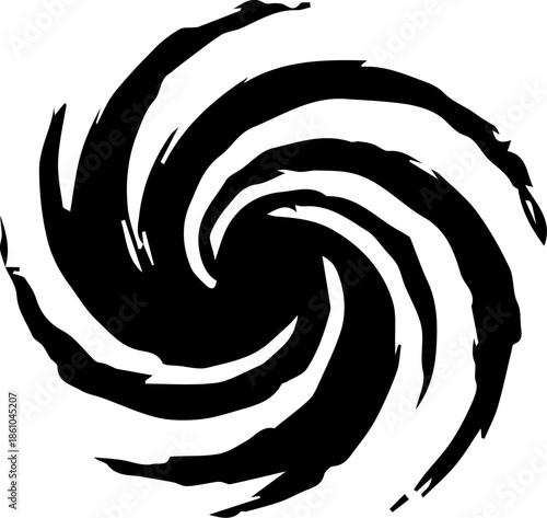 Abstract Black Spiral Brush Icon