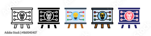 Mind Map Multiple Style Icon Set Collection. 