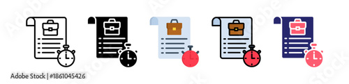 Work Plan Multiple Style Icon Set Collection. 
