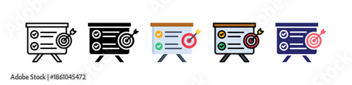 Goal Setting Multiple Style Icon Set Collection. 