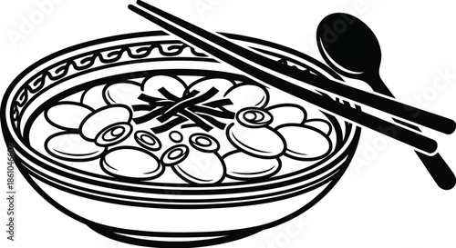 Tteokguk traditional Korean soup for Seollal celebration