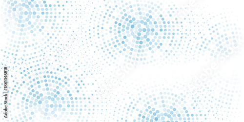 Vector abstract blue background frame of geometric shapes. Circular ornament. Pattern of dots, particles,  honeycombs old