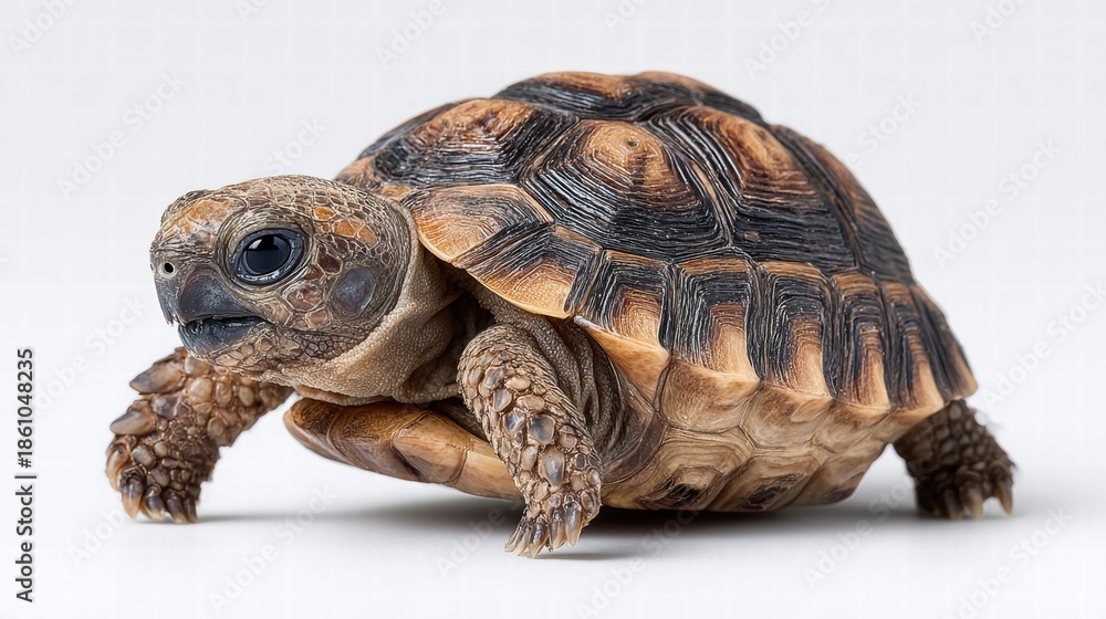 Fototapeta premium Adorable tortoise on a white background