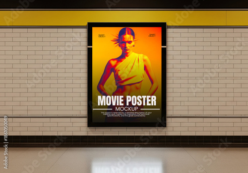 Glowing Movie Poster Mockup