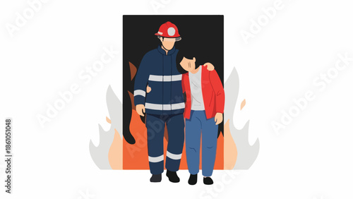 Firefighter Rescuing Someone from a Fire