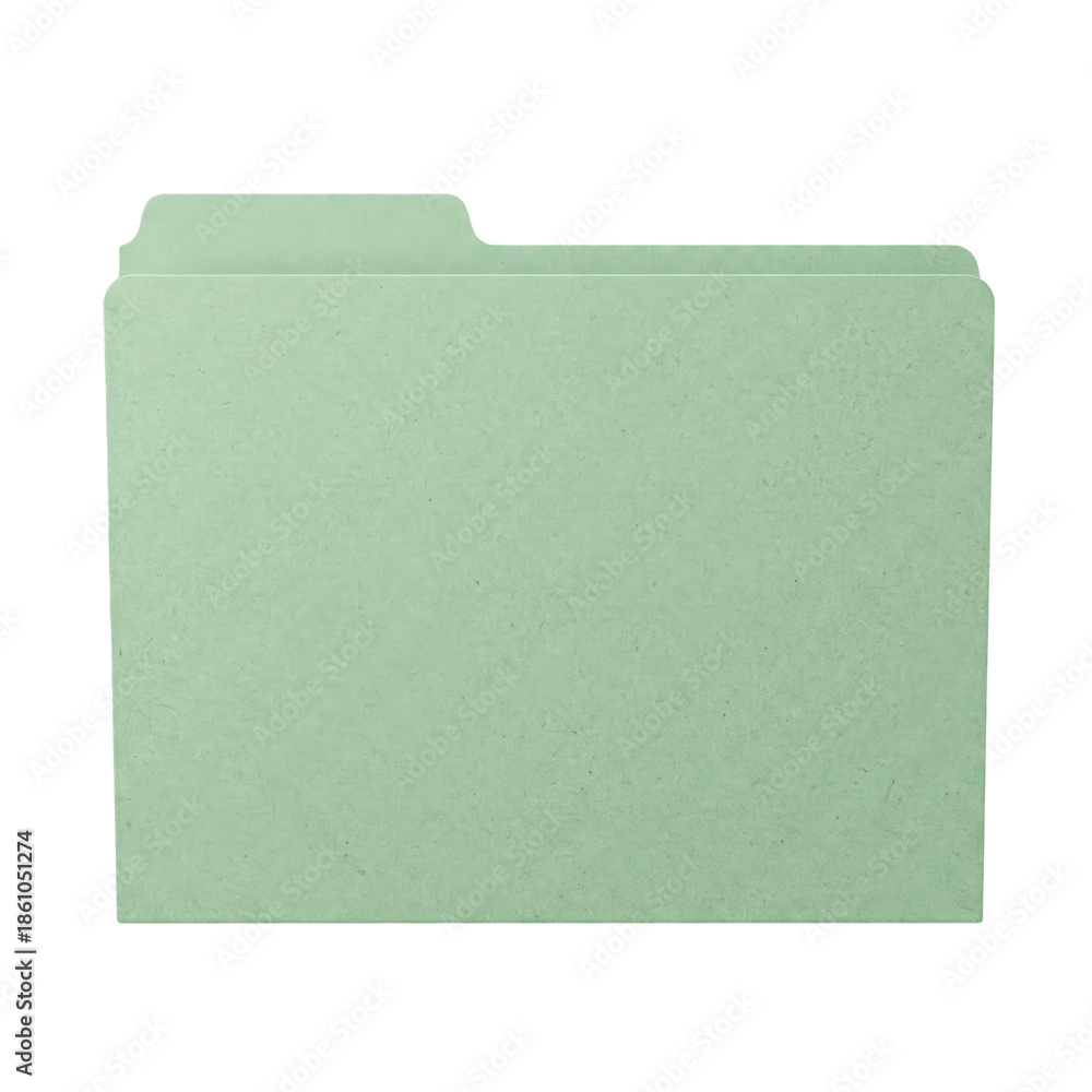Fototapeta premium Light green cardboard file folder for document organization