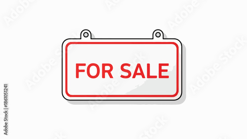 For Sale Sign Illustration on White Background