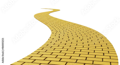 3d yellow brick road transparent background cutout png