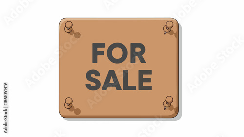Illustrated Sign Announcing Item as for Sale