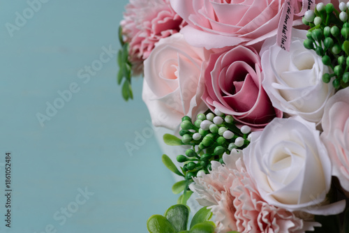 Tableau sur toile ピンク色の美しい薔薇の花の造花