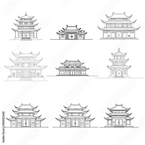 chinese architecture vector desgine
