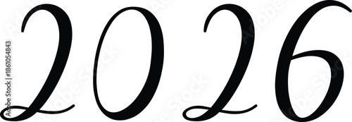 2026 isolated on white background