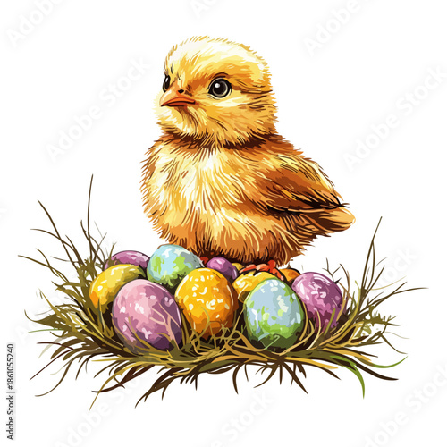 chick, easter, festival, animal, vector, transparent background, easter egg, chicken, bird, egg, small, farm, fluffy, young, newborn, little, poultry, cute
