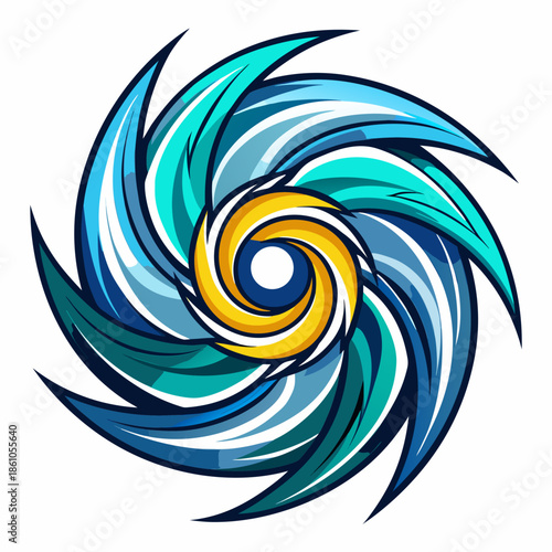 A Vibrant Swirl Pattern Representing Dynamic Water Movement and Energy a vibrant swirl pattern