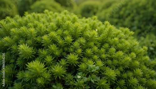 Lush green bush background with dense foliage texture for natural and fresh design