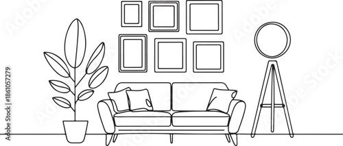 Minimalist Aesthetic The use of clean, continuous black lines with plenty of negative space embodies a stark and modern minimalist style.