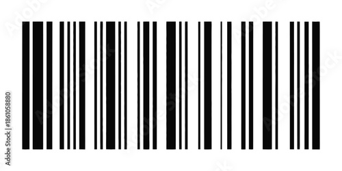 Barcode Vector Icon, realistic black bar code illustration