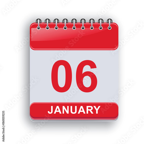 January 06 Daily Calendar Page Modern Template