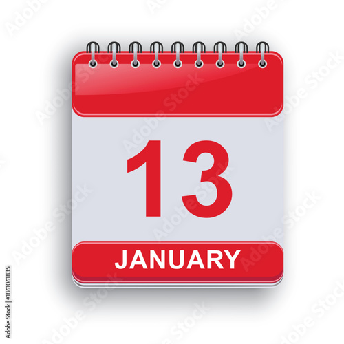 January 13 Daily Planner Page Modern Style