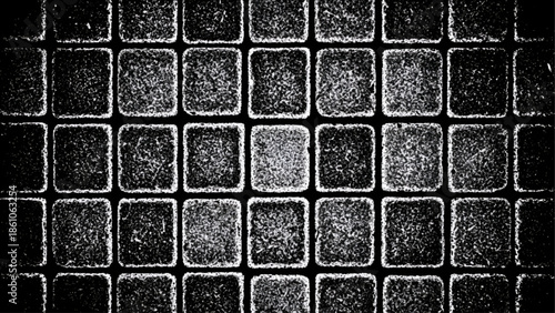 Black Brick Wall with White Grout, Grunge Texture, Abstract Background