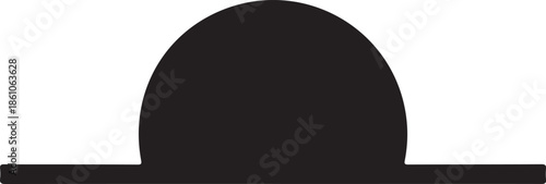 Sun and horizon silhouette minimal shape