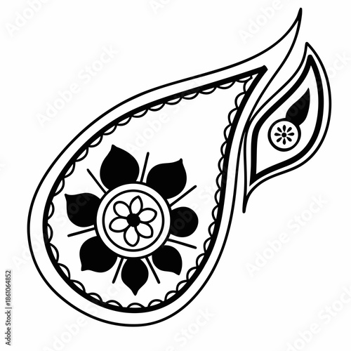 Intricate Floral Design in Black and White for Artistic Inspiration intricate floral design in