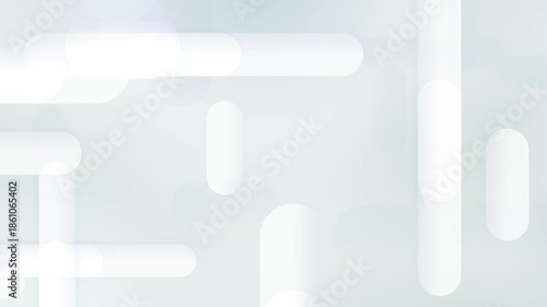 Abstract White Minimalist Background with Moving Rounded Shapes. Modern Tech UI and Medical Presentation Concept.