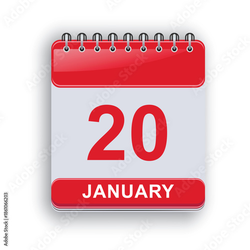 January 20 Daily Planner Calendar Minimal Page