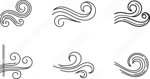 Organic Form The shape mimics organic patterns found in nature, such as a rolling wave or a gust of wind.