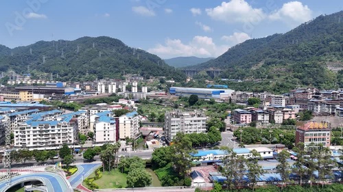 Aerial View of Sanming City, Fujian - Urban Development with Mountains