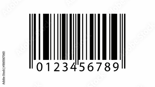 Close up of a black and white barcode with numbers underneath.