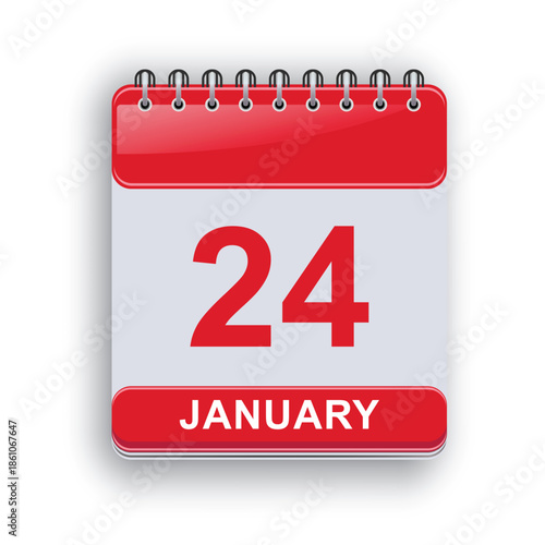 January 24 Calendar Daily Page Modern Look