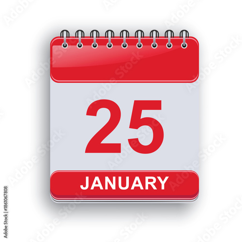 January 25 Daily Calendar Template Simple Style