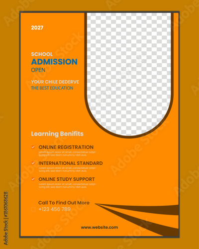 New Professional school admission and back to school social media post design template